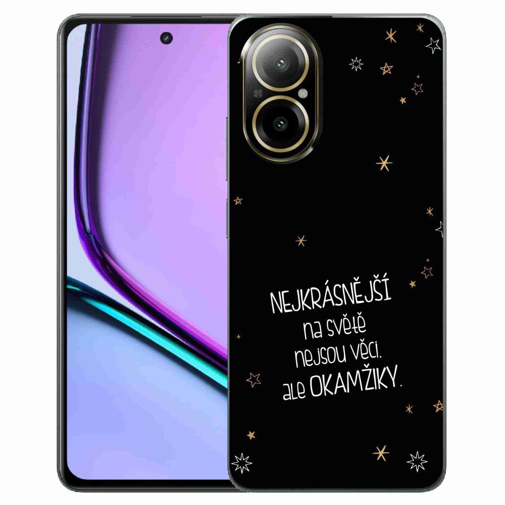 Gélový kryt mmCase na Realme C67 - citát 4 čierne pozadie