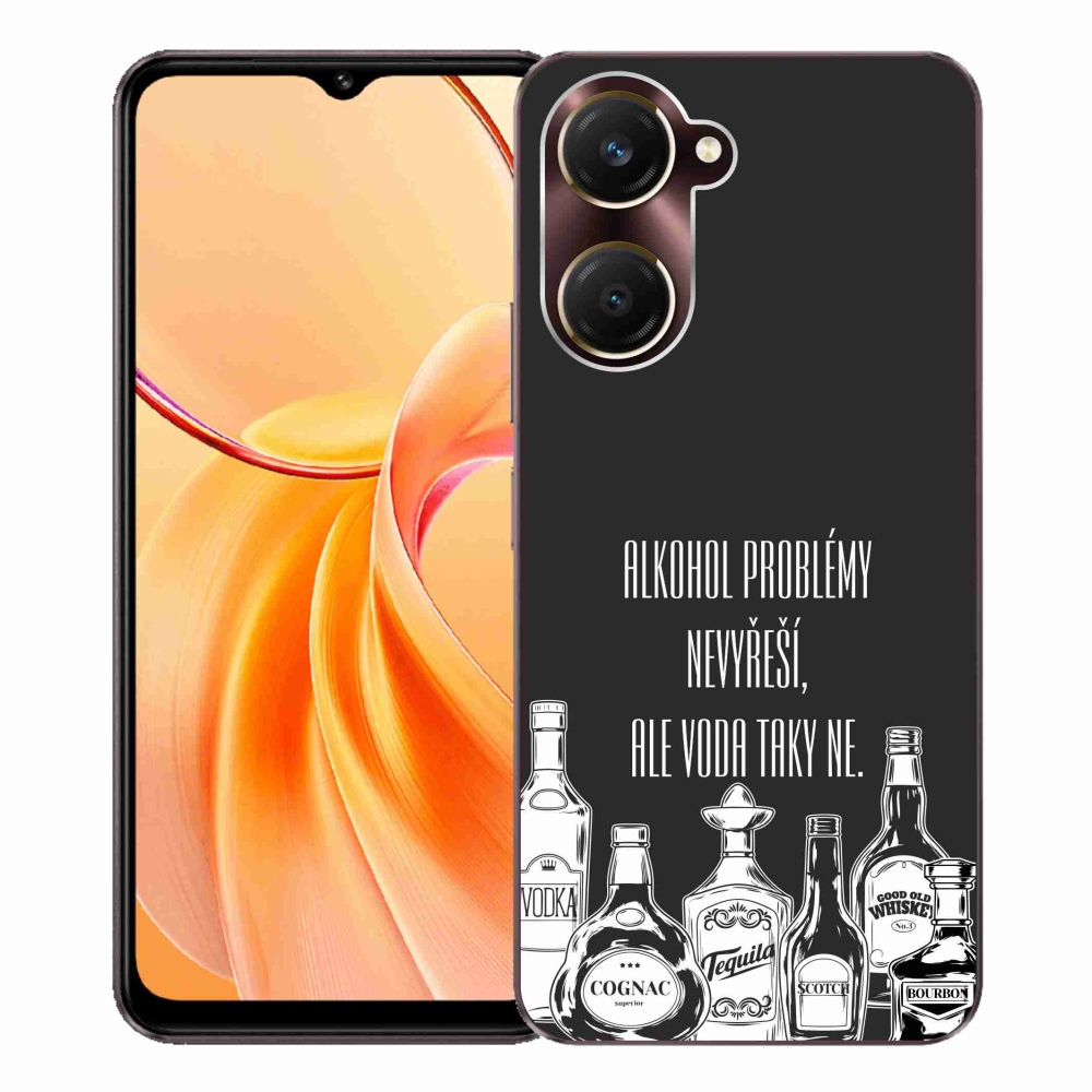 Gélový kryt mmCase na Vivo Y28s 5G - vtipný text čierne pozadie