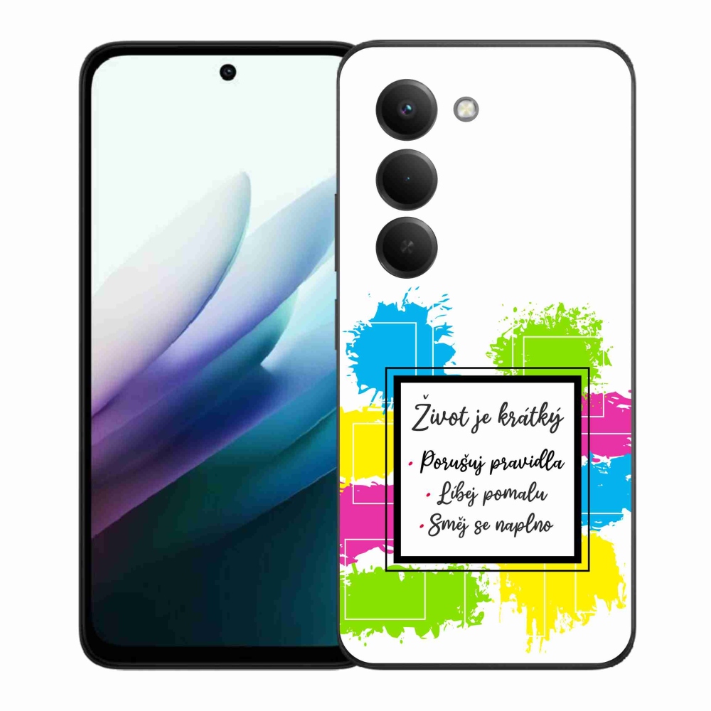 Gélový kryt mmCase na Xiaomi Redmi 15 4G/5G (171mm) - citát 5 biele pozadie