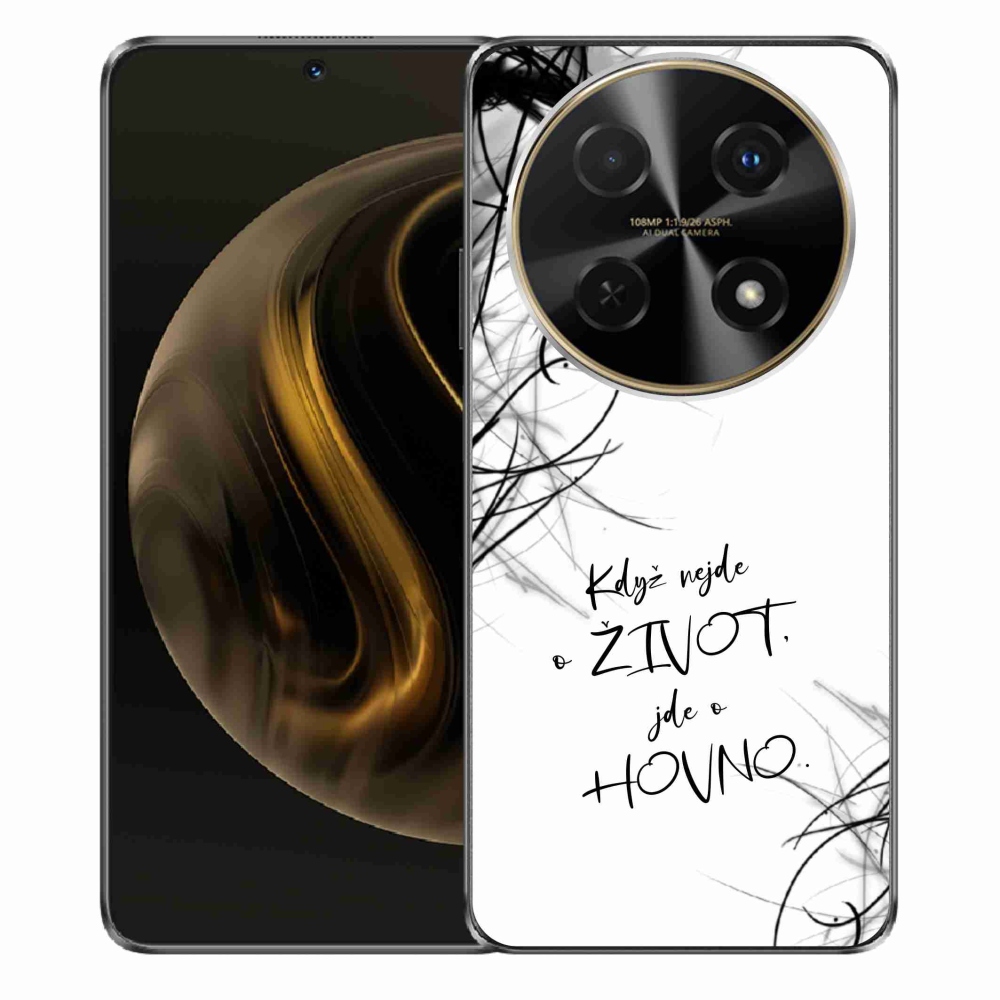 Gélový kryt mmCase na Huawei Nova 12i - vtipný text 16 biele pozadie