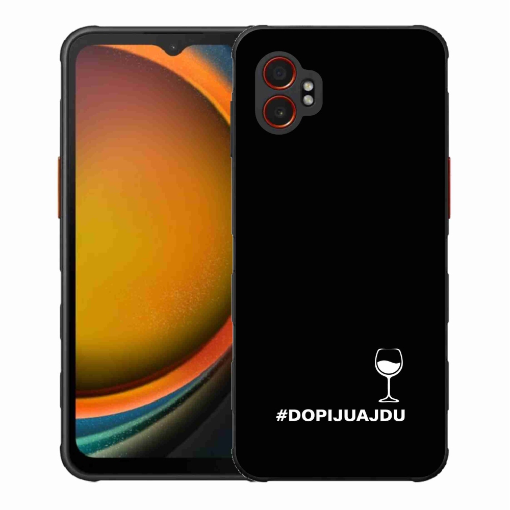 Gélový kryt mmCase na Samsung Galaxy Xcover 7 Pro - vínny motív čierne pozadie
