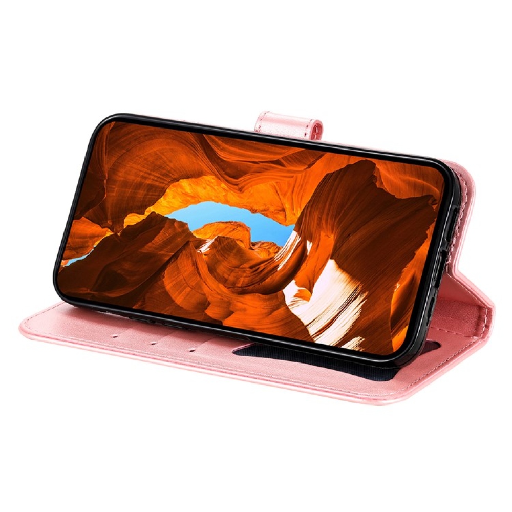 Floral knižkové puzdro na Vivo Y29s 5G - ružové