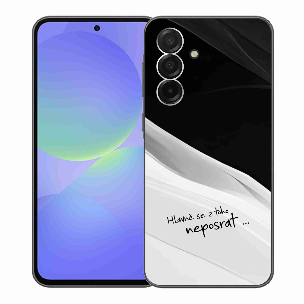 Gélový kryt mmCase na Samsung Galaxy A36 5G - vtipný text 13 bieločierne pozadie