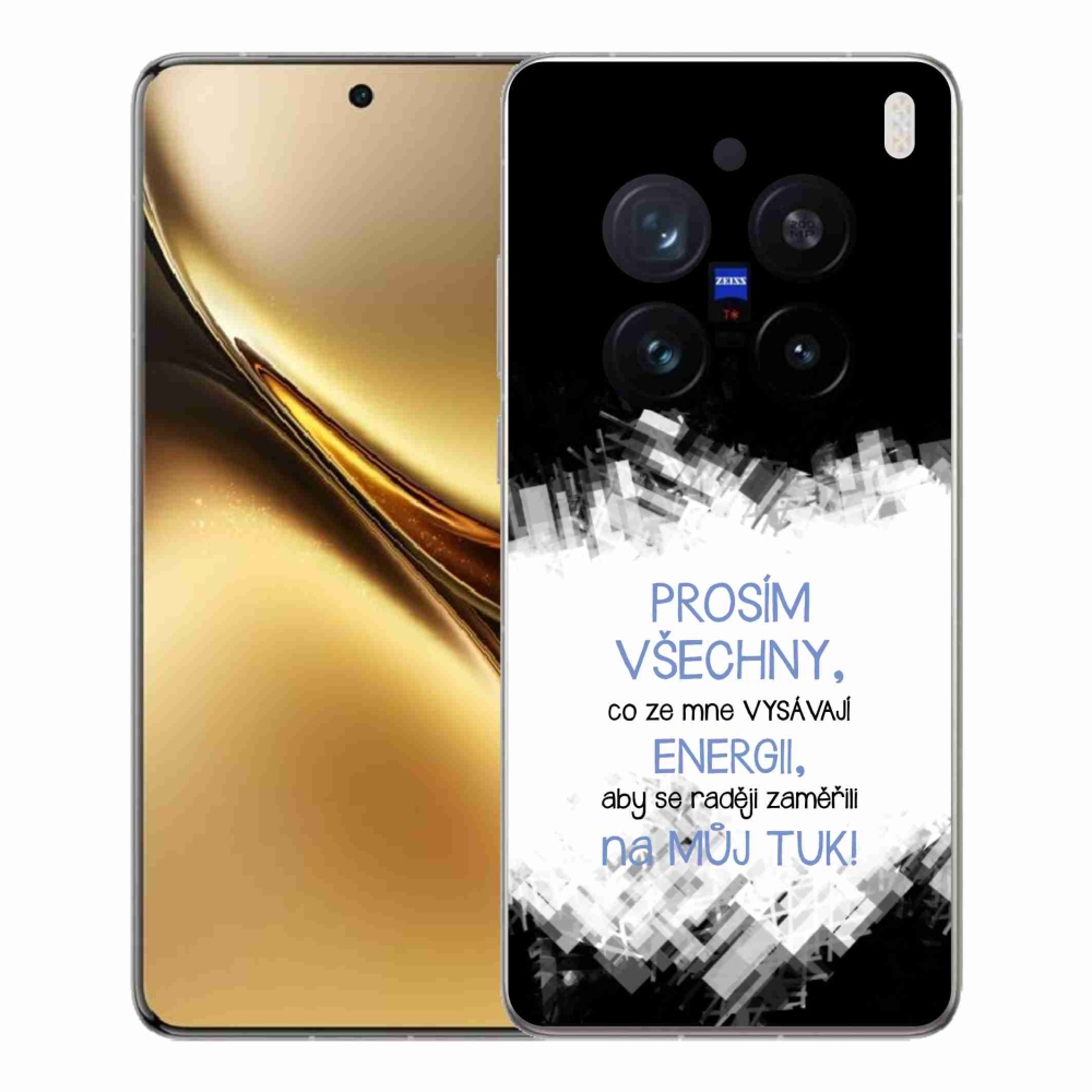 Gélový kryt mmCase na Vivo X200 Pro 5G - vtipný text 1 modrý