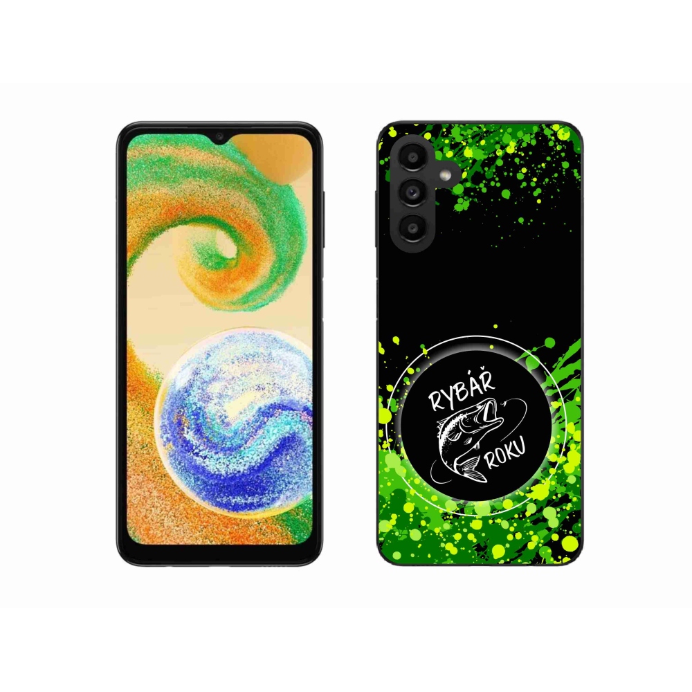 Gélový kryt mmCase na Samsung Galaxy A04s (164.7x76.7x9.1mm) - rybár roka čierne pozadie