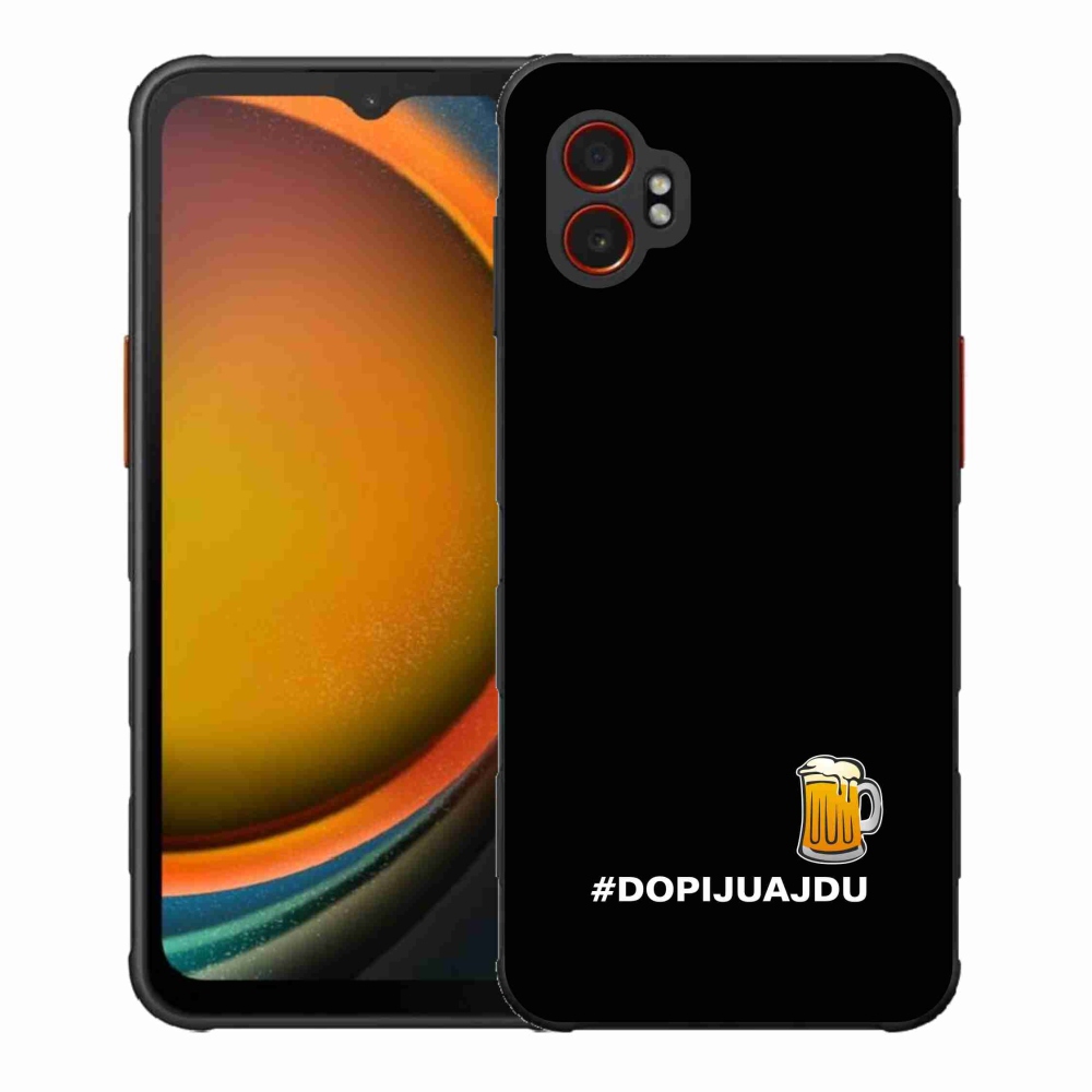 Gélový kryt mmCase na Samsung Galaxy Xcover 7 Pro - pivný motív 1 čierne pozadie