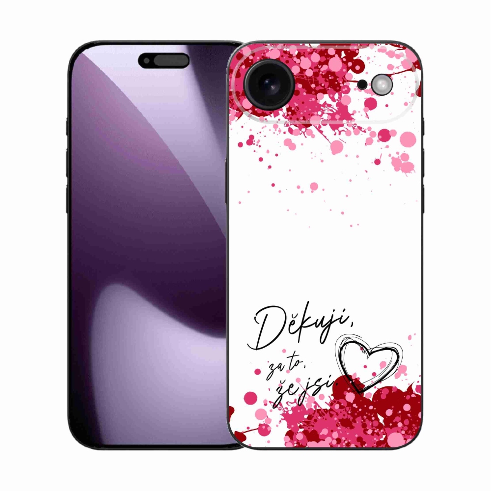 Gélový kryt mmCase na iPhone 17 Air - zamilovaný text 2 biele pozadie