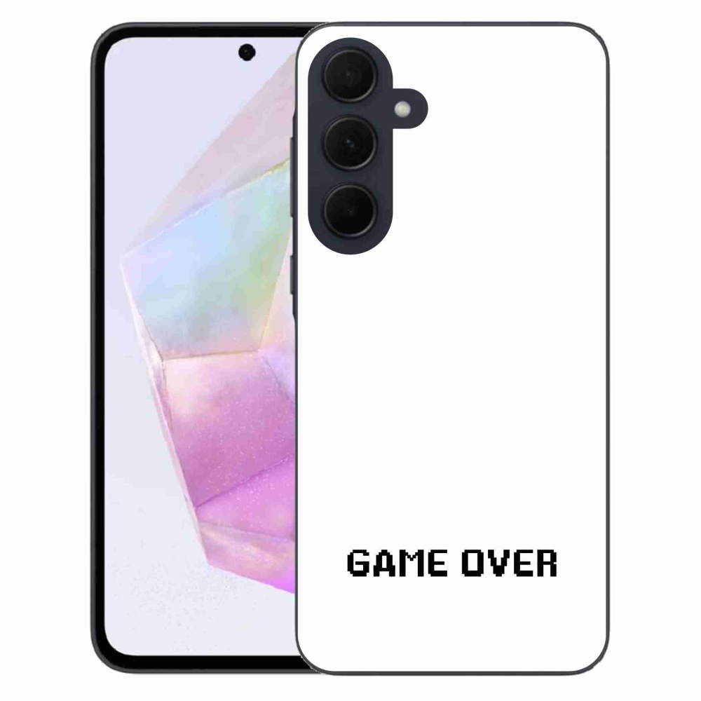 Gélový kryt mmCase na Samsung Galaxy A35 5G - game over biele pozadie
