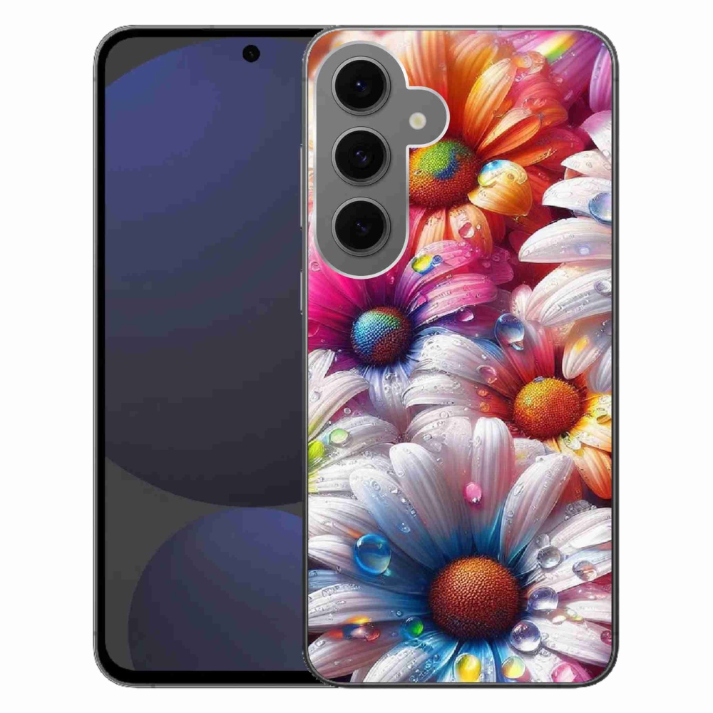 Gélový kryt mmCase na Samsung Galaxy S24 FE - farebné margaréty