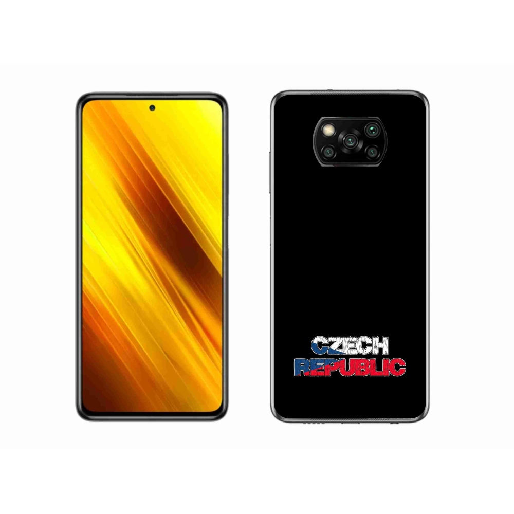 Gélový kryt mmCase na Xiaomi Poco X3 Pro - Czech Republic čierne pozadie