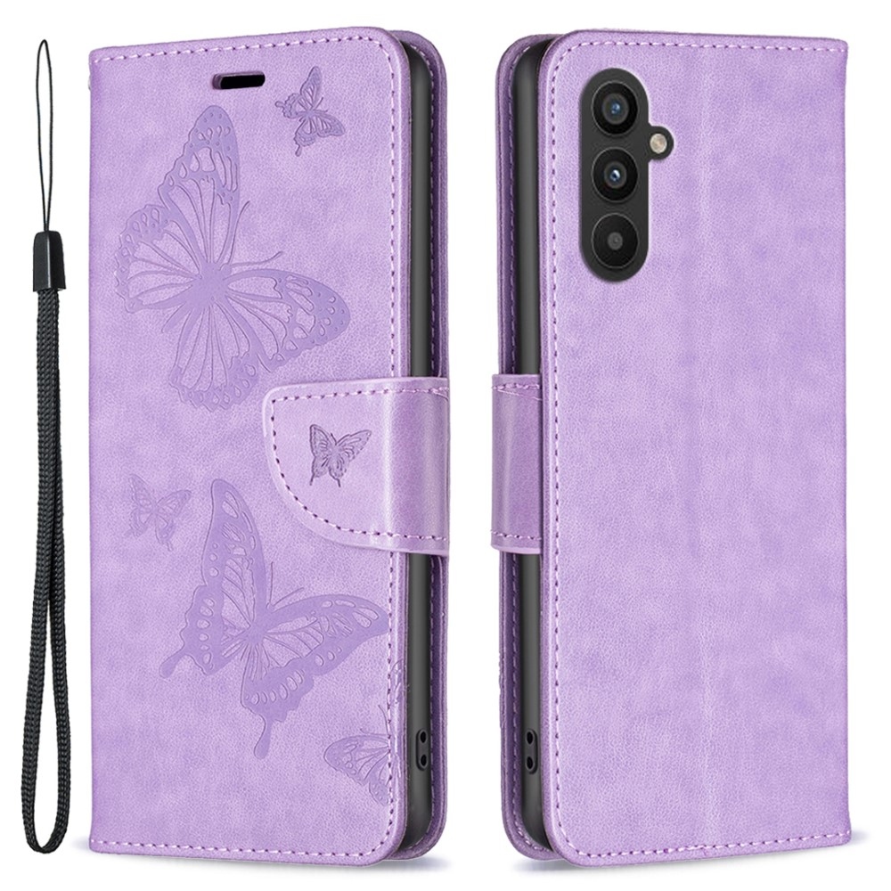 Butterfly knižkové púzdro na Samsung Galaxy A25 5G - fialové