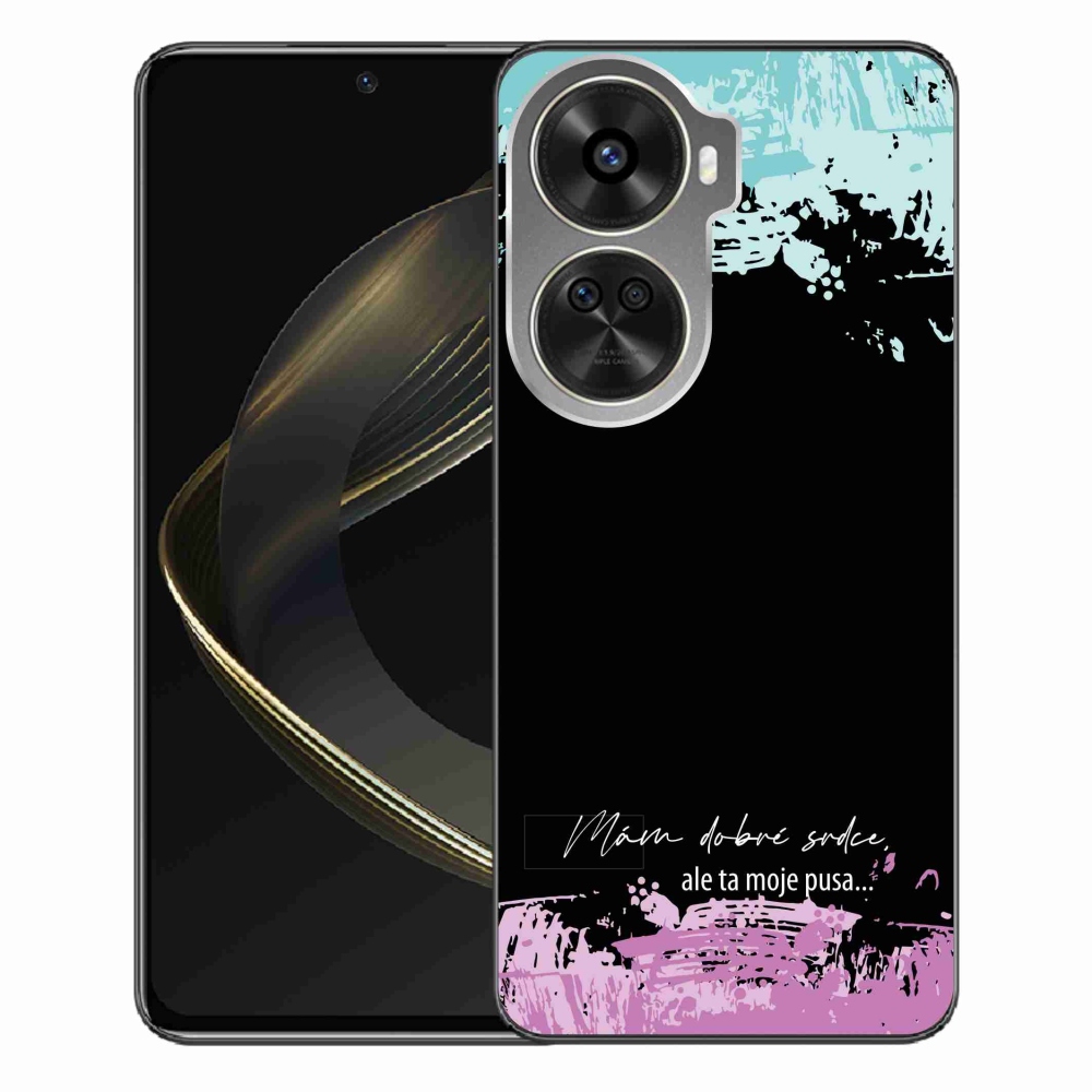 Gélový kryt mmCase na Huawei Nova 12 SE - vtipný text 3 čierne pozadie