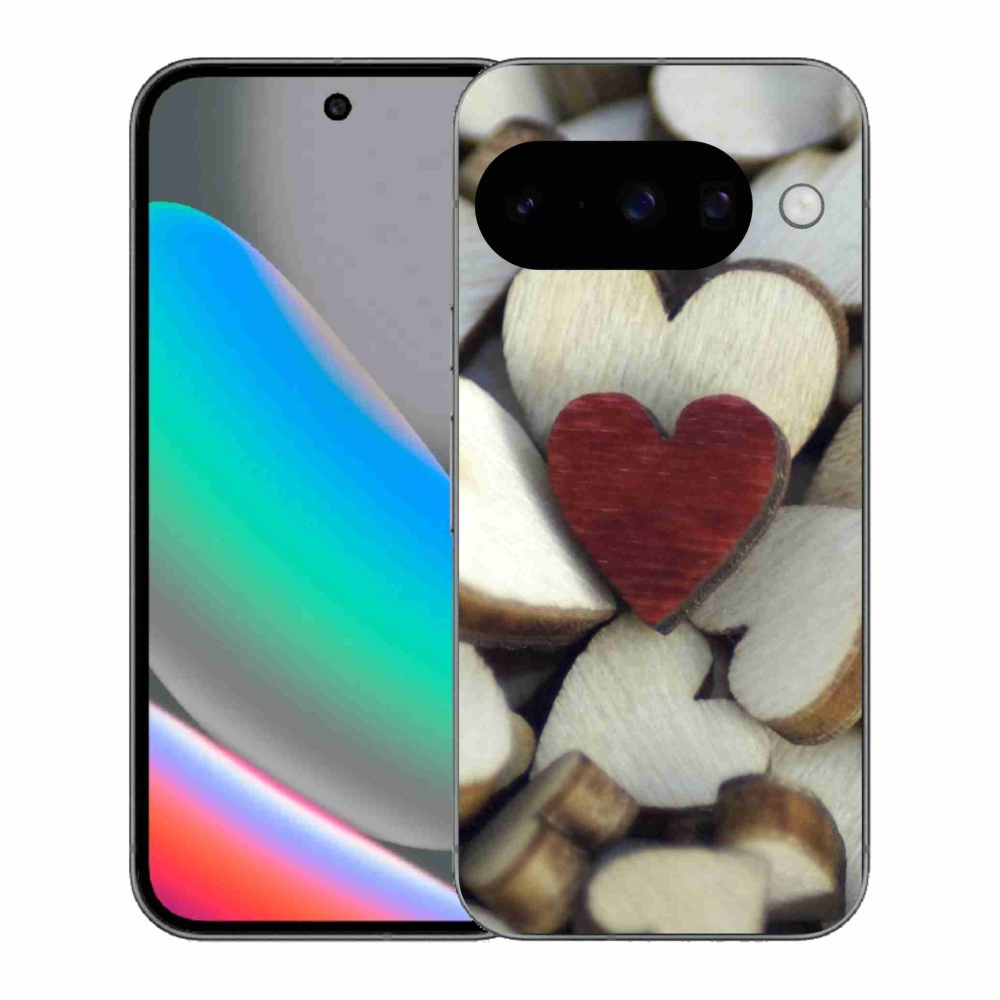 Gélový kryt mmCase na Google Pixel 10 - gravírované červené srdce