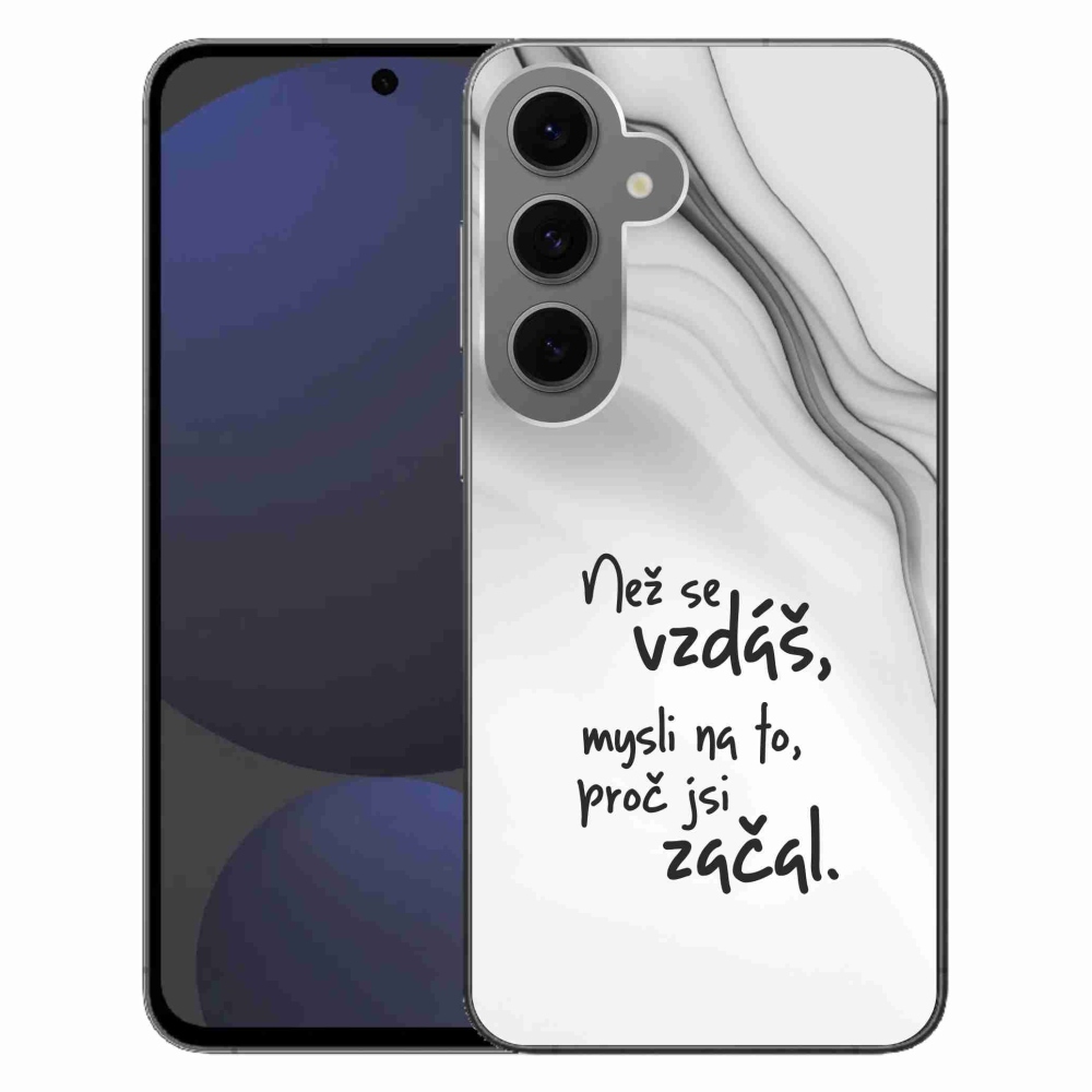 Gélový kryt mmCase na Samsung Galaxy S24 FE - citát 2 biele pozadie