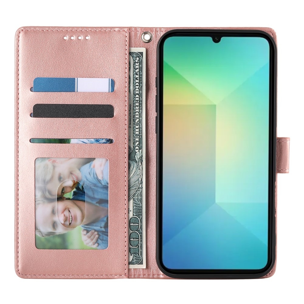 Flowery knižkové puzdro na Samsung Galaxy A07 4G - ružovozlaté
