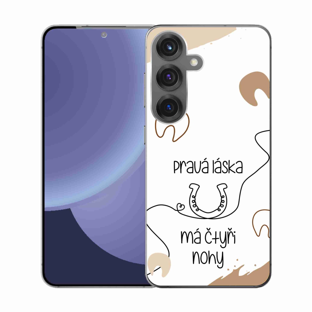 Gélový kryt mmCase na Samsung Galaxy S25 - konský motív biele pozadie