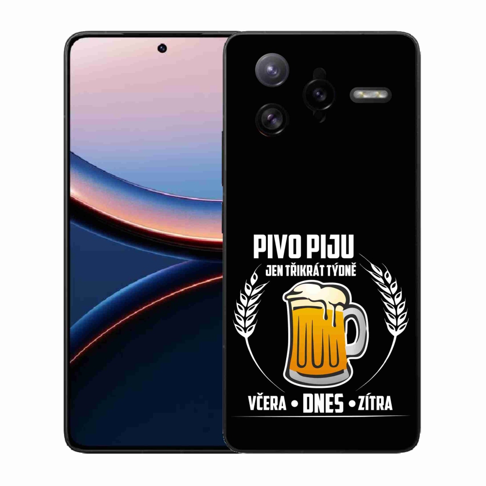 Gélový kryt mmCase na Xiaomi Poco F7 Ultra - pivný motív čierne pozadie