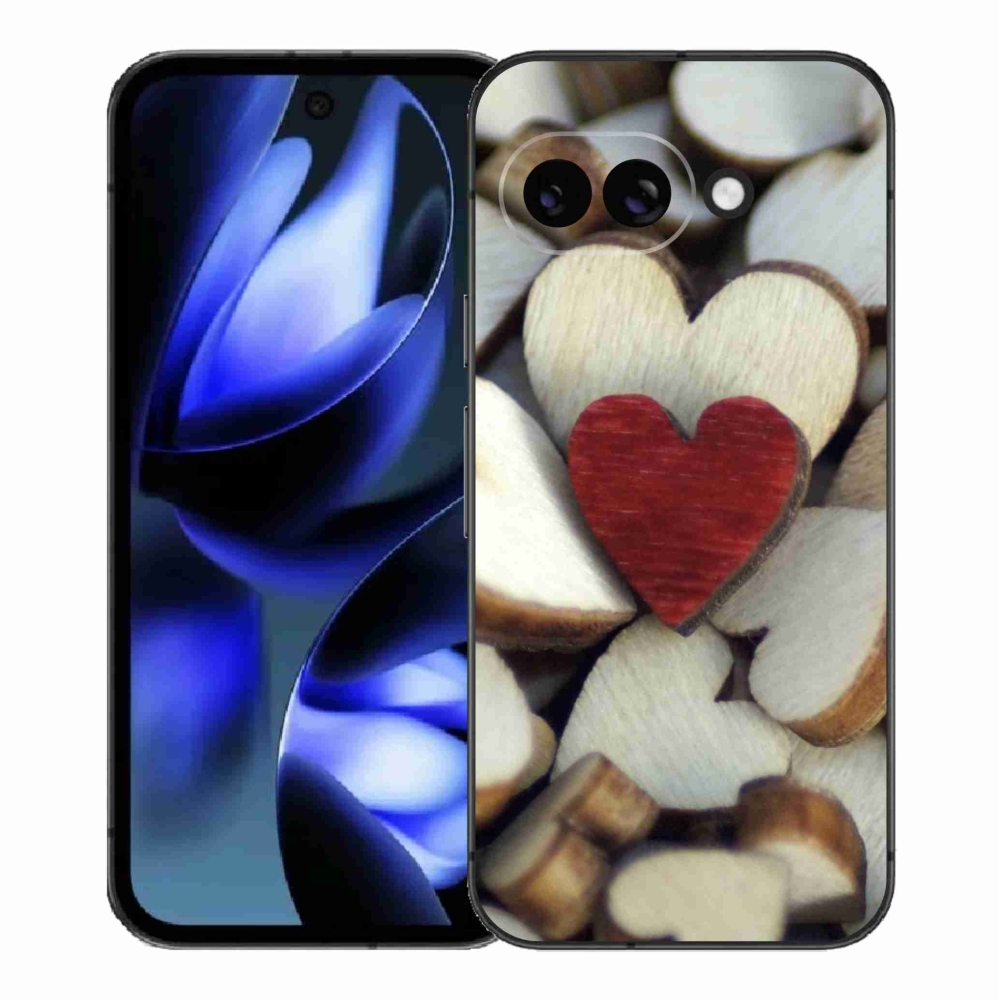 Gélový kryt mmCase na Google Pixel 9a - gravírované červené srdce
