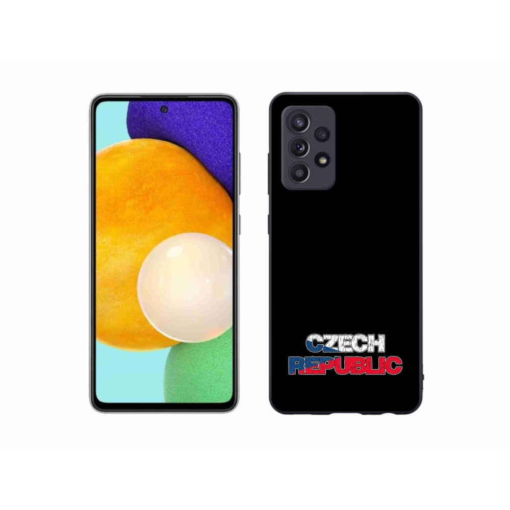 Gélový kryt mmCase na Samsung Galaxy A52/A52 5G - Czech Republic čierne pozadie