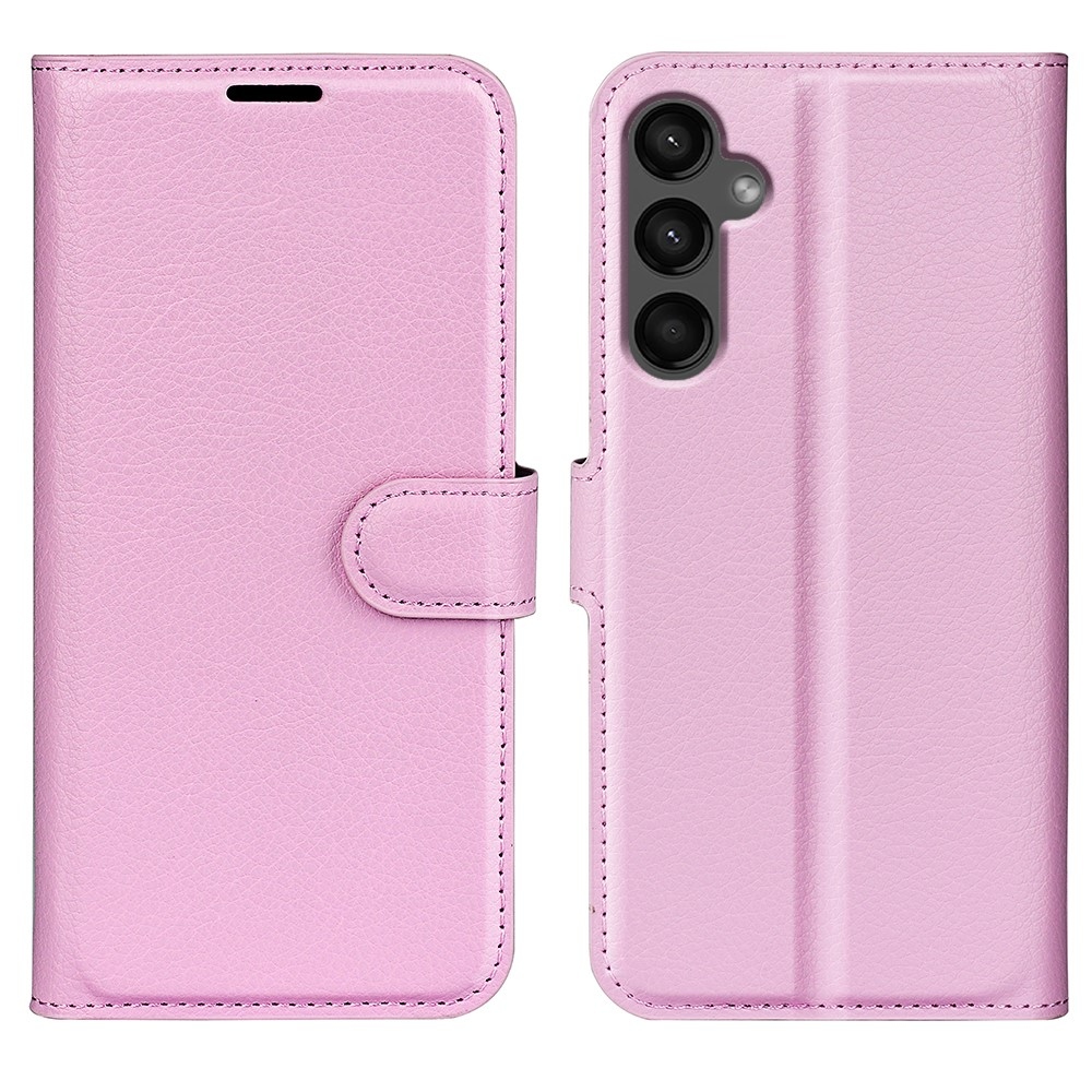 Litchi knižkové púzdro na Samsung Galaxy A15 4G/5G - ružové