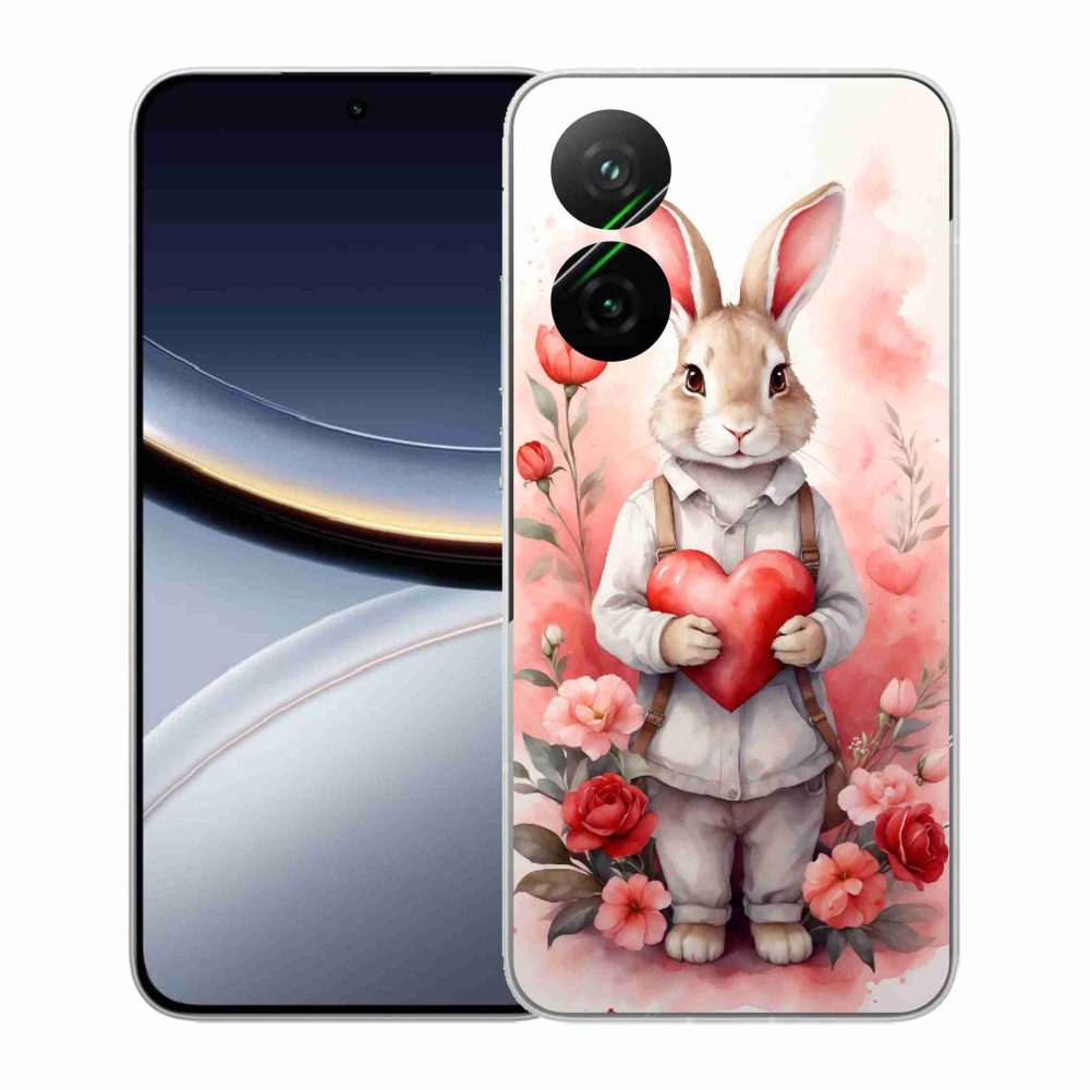 Gélový kryt mmCase na Xiaomi Poco F7 5G - zajac so srdiečkom