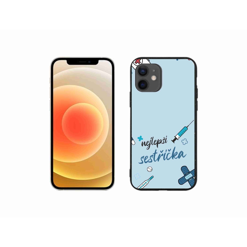 Gélový kryt mmCase na iPhone 12 mini - najlepšia sestrička modré pozadie