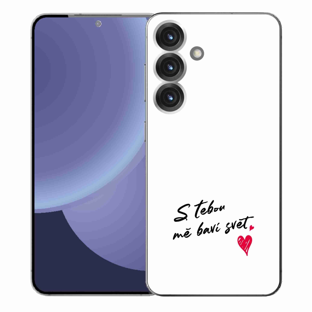 Gélový kryt mmCase na Samsung Galaxy S25+ - zamilovaný text 1 biele pozadie