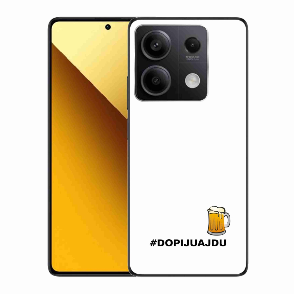 Gélový kryt mmCase na Xiaomi Redmi Note 13 5G - pivný motív 1 biele pozadie