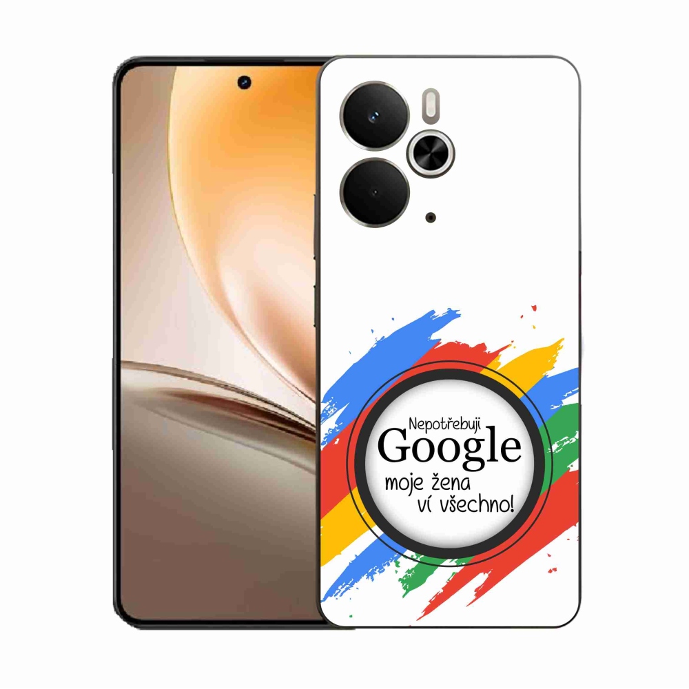 Gélový kryt mmCase na Realme 14 5G - žena vie všetko biele pozadie