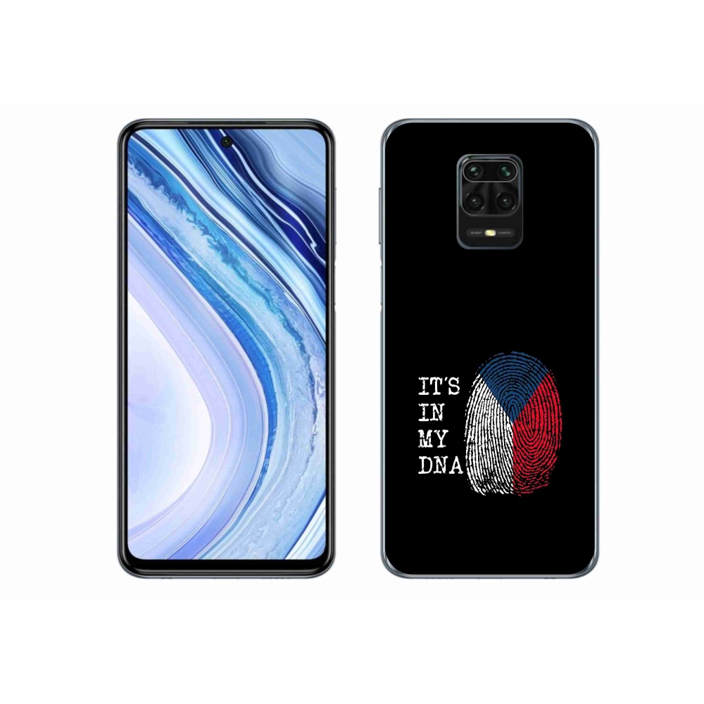 Gélový kryt mmCase na Xiaomi Redmi Note 9 Pro - vlajka odtlačok prsta čierne pozadie