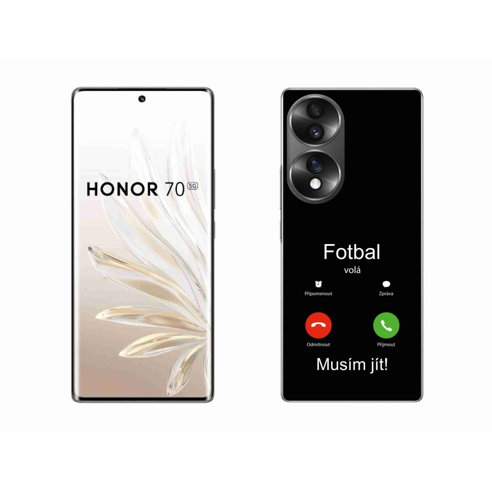 Gélový kryt mmCase na Honor 70 - futbal volá čierne pozadie