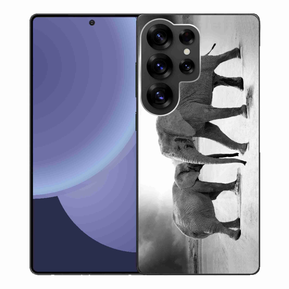 Gélový kryt mmCase na Samsung Galaxy S25 Ultra - čiernobieli slony