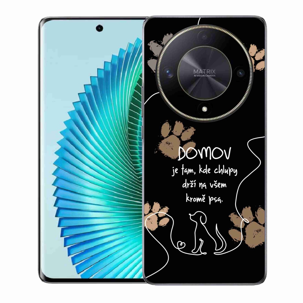 Gélový kryt mmCase na Honor Magic 6 Lite 5G - psí motív čierne pozadie