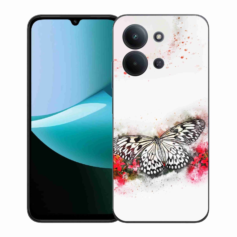 Gélový kryt mmCase na Xiaomi Redmi 15C 4G (171mm)/Poco C85 4G (171mm) - čiernobiely motýľ