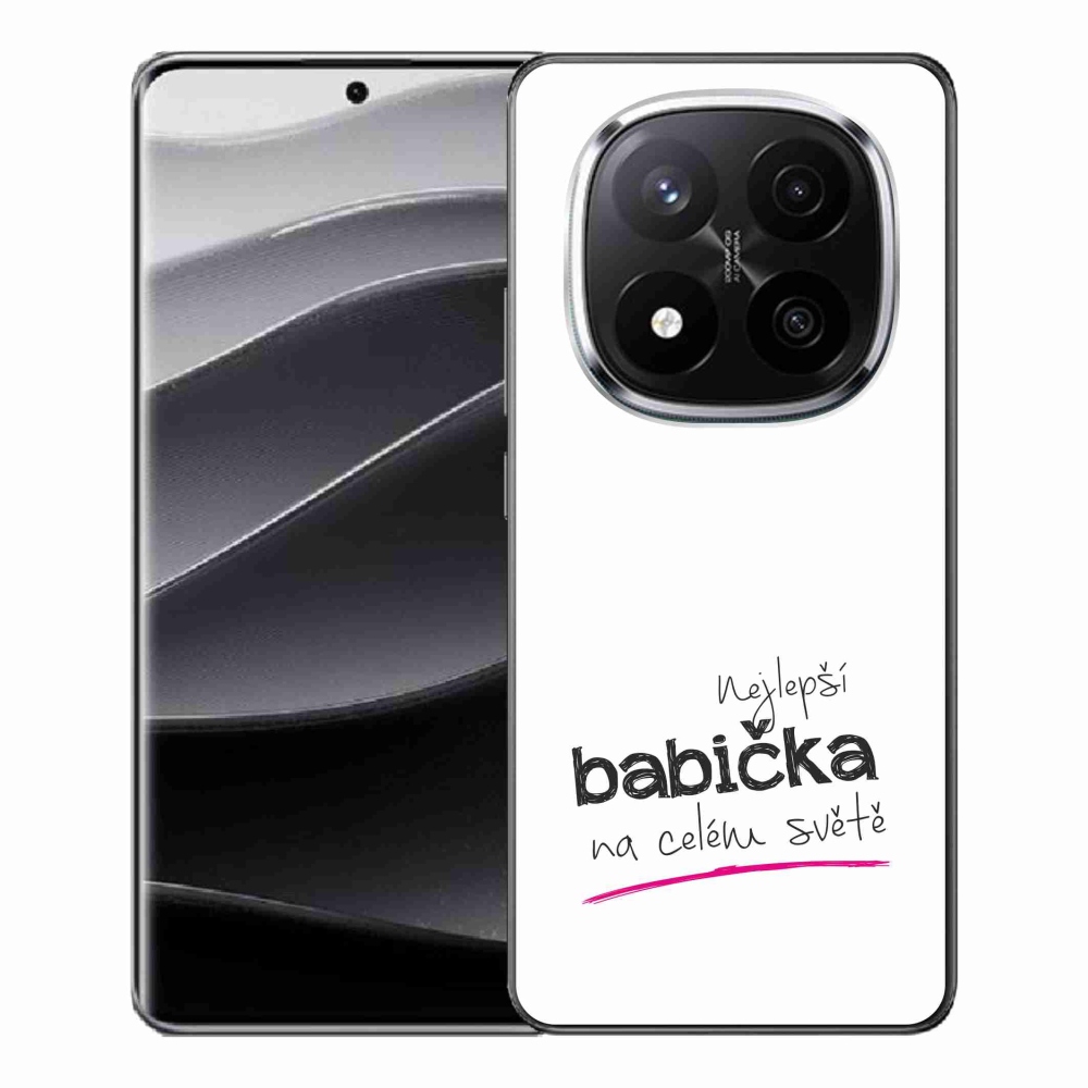 Gélový kryt mmCase na Xiaomi Redmi Note 14 Pro+ 5G - najlepšia babička 4 biele pozadie
