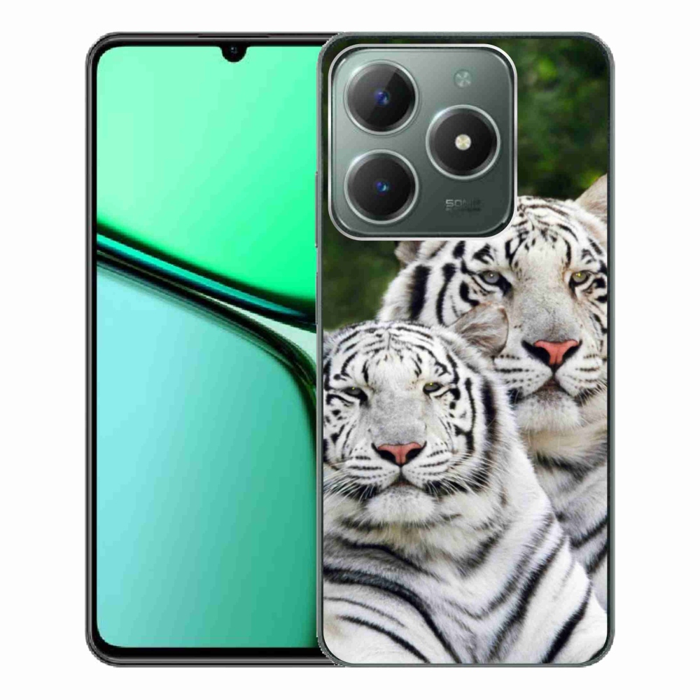 Gélový obal mmCase na Realme C61 - bieli tigre