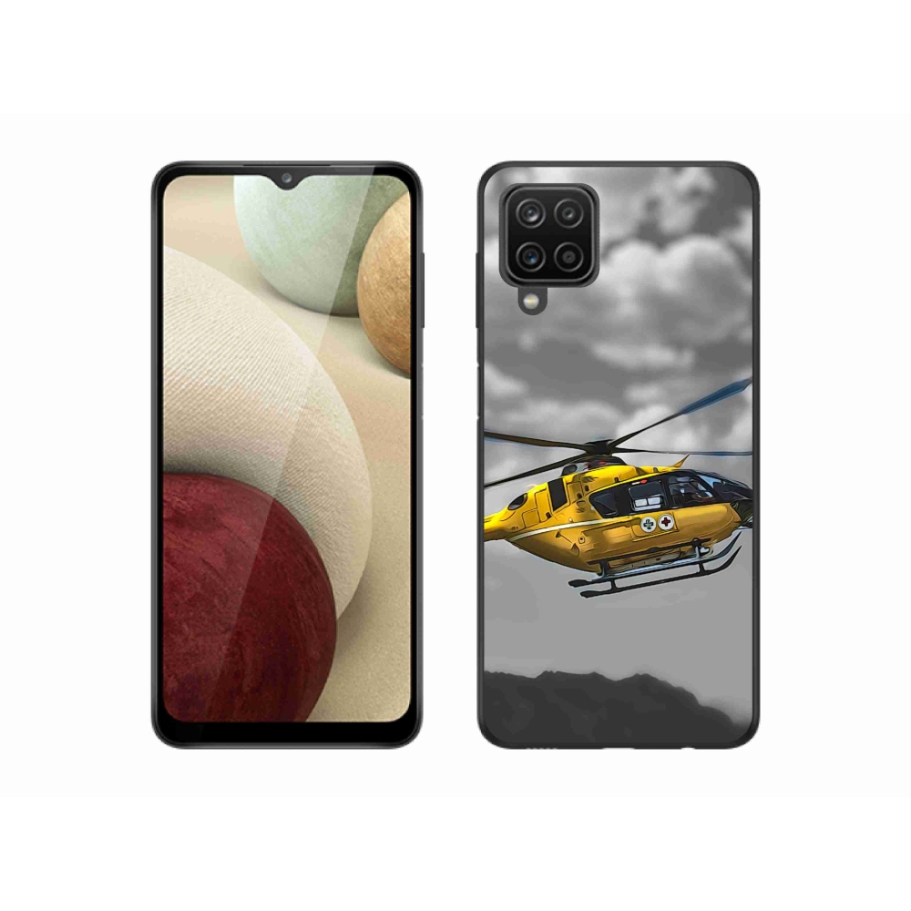 Gélový kryt mmCase na Samsung Galaxy A12 - žltá helikoptéra