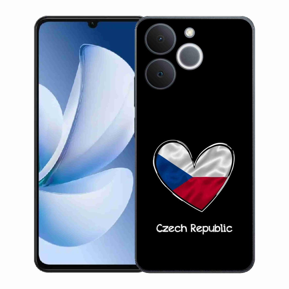 Gélový kryt mmCase na Realme Note 70T - vlajka srdca čierne pozadie
