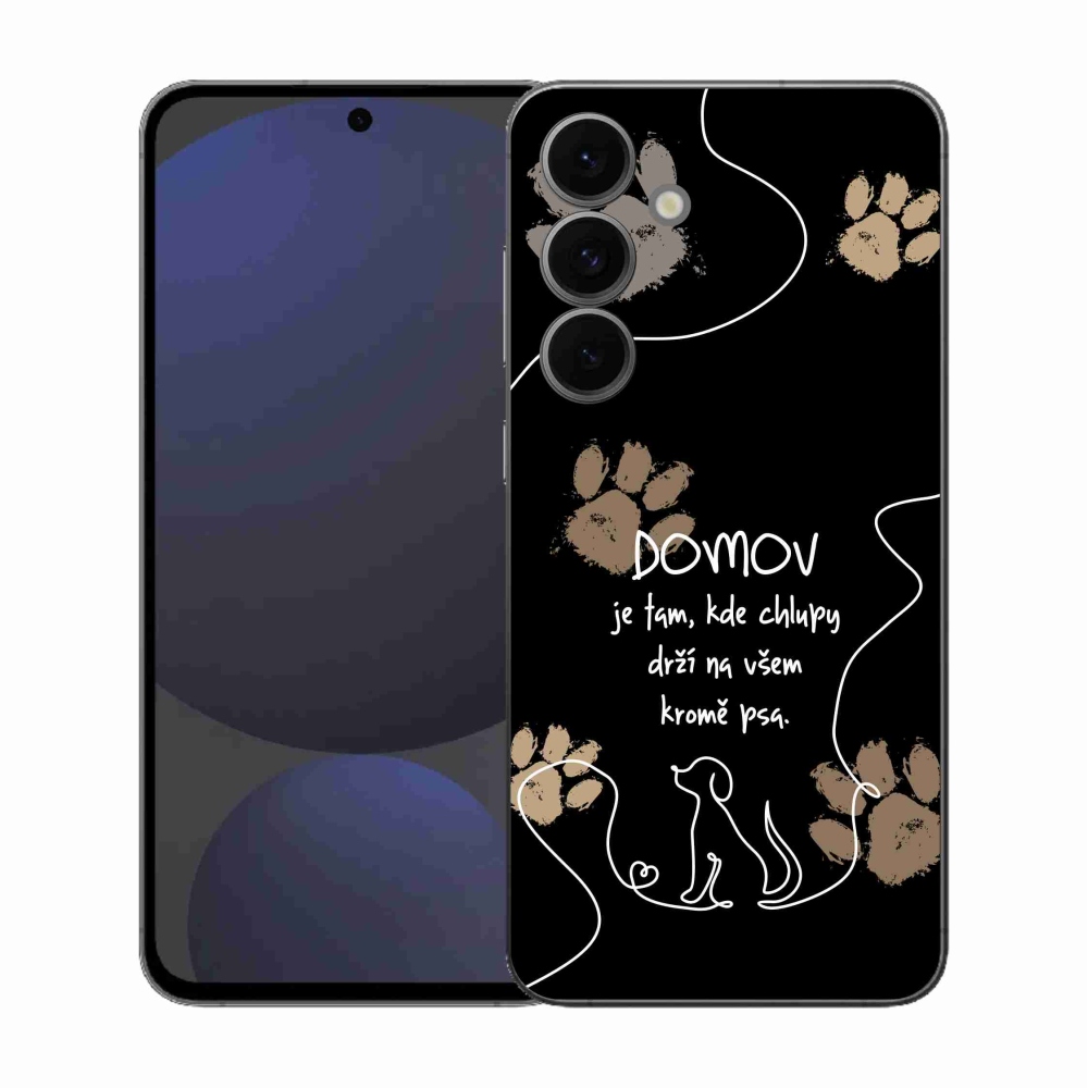 Gélový kryt mmCase na Samsung Galaxy S25 FE - psí motív čierne pozadie