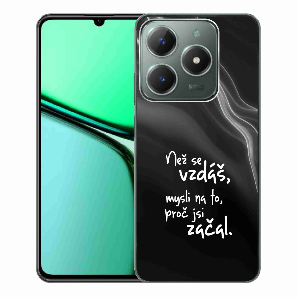 Gélový kryt mmCase na Realme C61 - citát 2 čierne pozadie