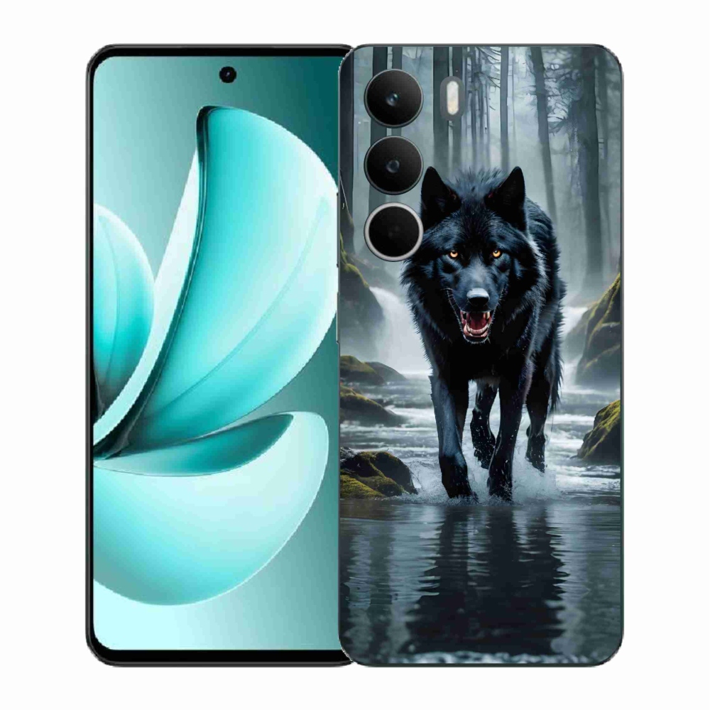 Gélový kryt mmCase na Realme C71 - čierny vlk