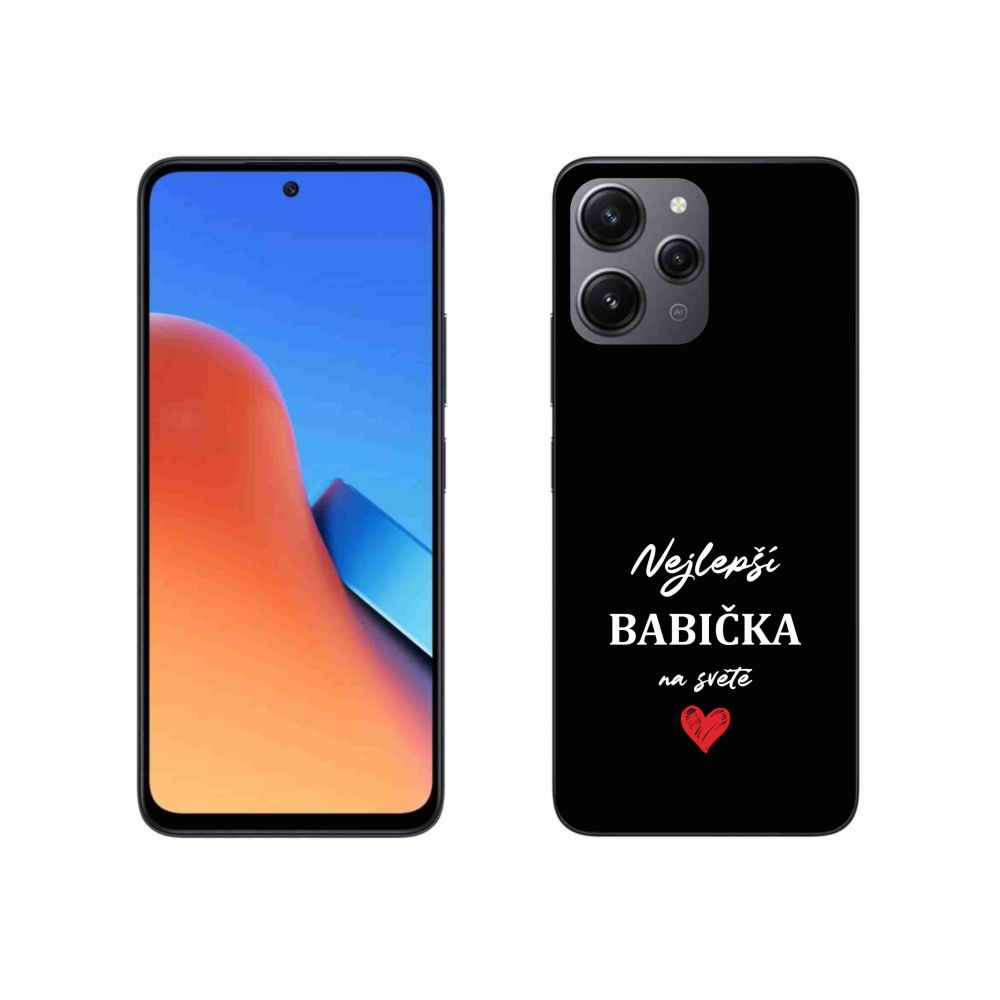 Gélový kryt mmCase na Xiaomi Redmi 12 - najlepšia babička 1 čierne pozadie