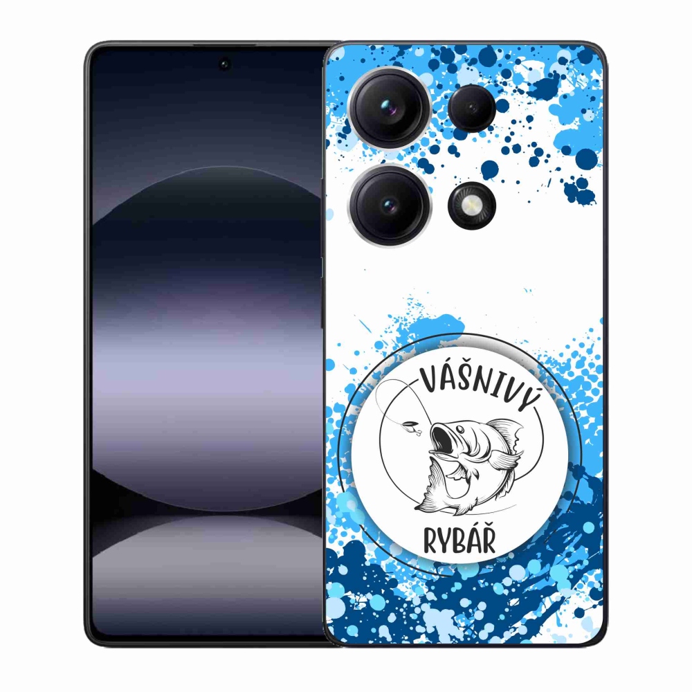 Gélový kryt mmCase na Xiaomi Redmi Note 14S - vášnivý rybár biele pozadie