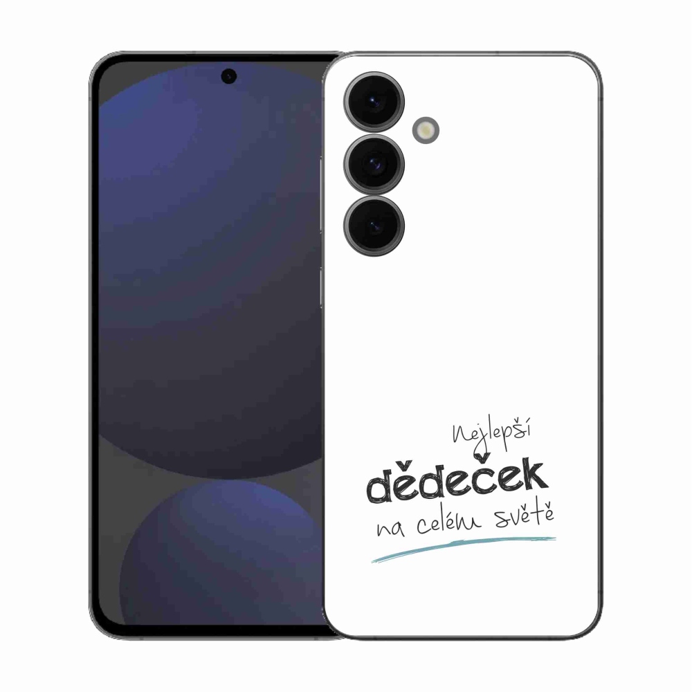 Gélový kryt mmCase na Samsung Galaxy S25 FE - najlepší dedko 3 biele pozadie