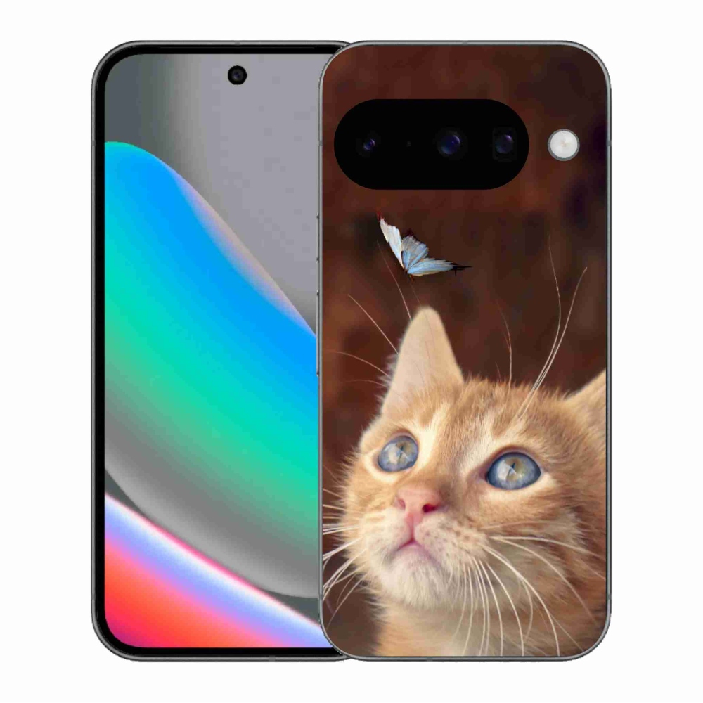 Gélový kryt mmCase na Google Pixel 10 - motýľ a mačiatko