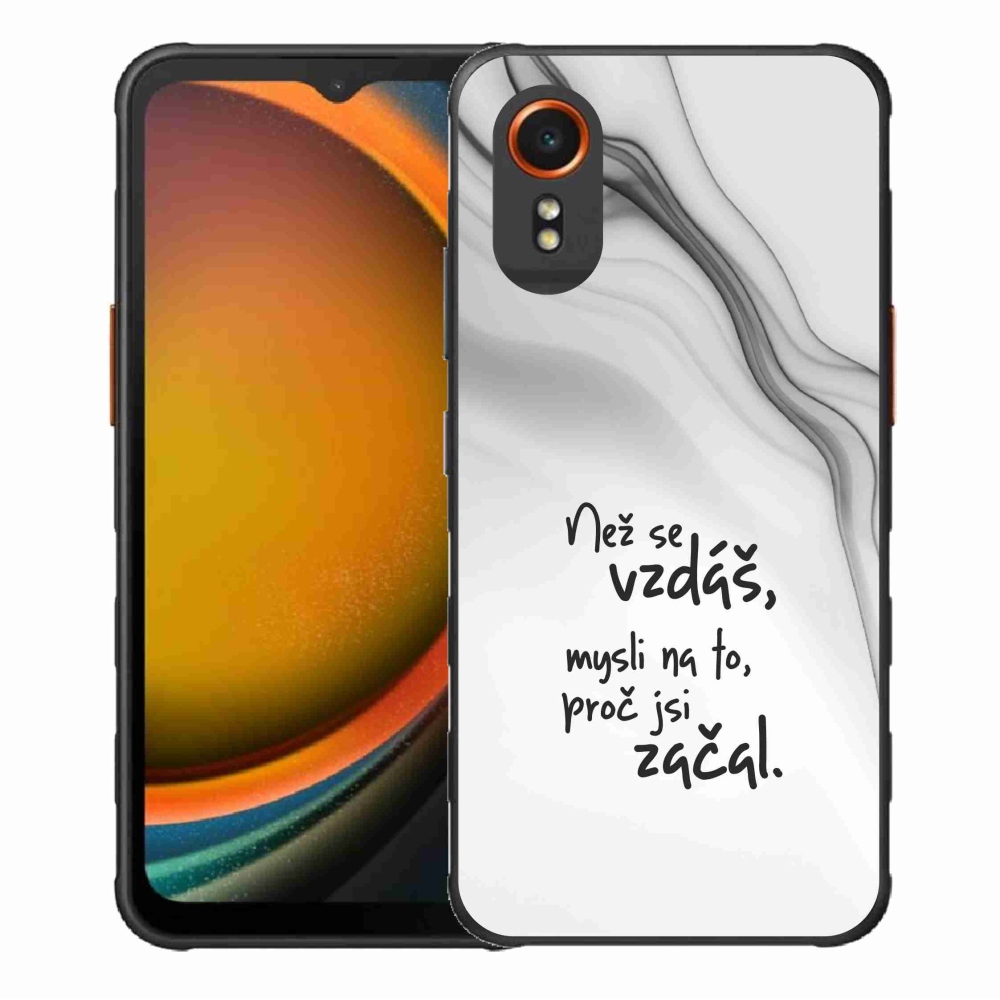 Gélový kryt mmCase na Samsung Galaxy Xcover 7 - citát 2 biele pozadie