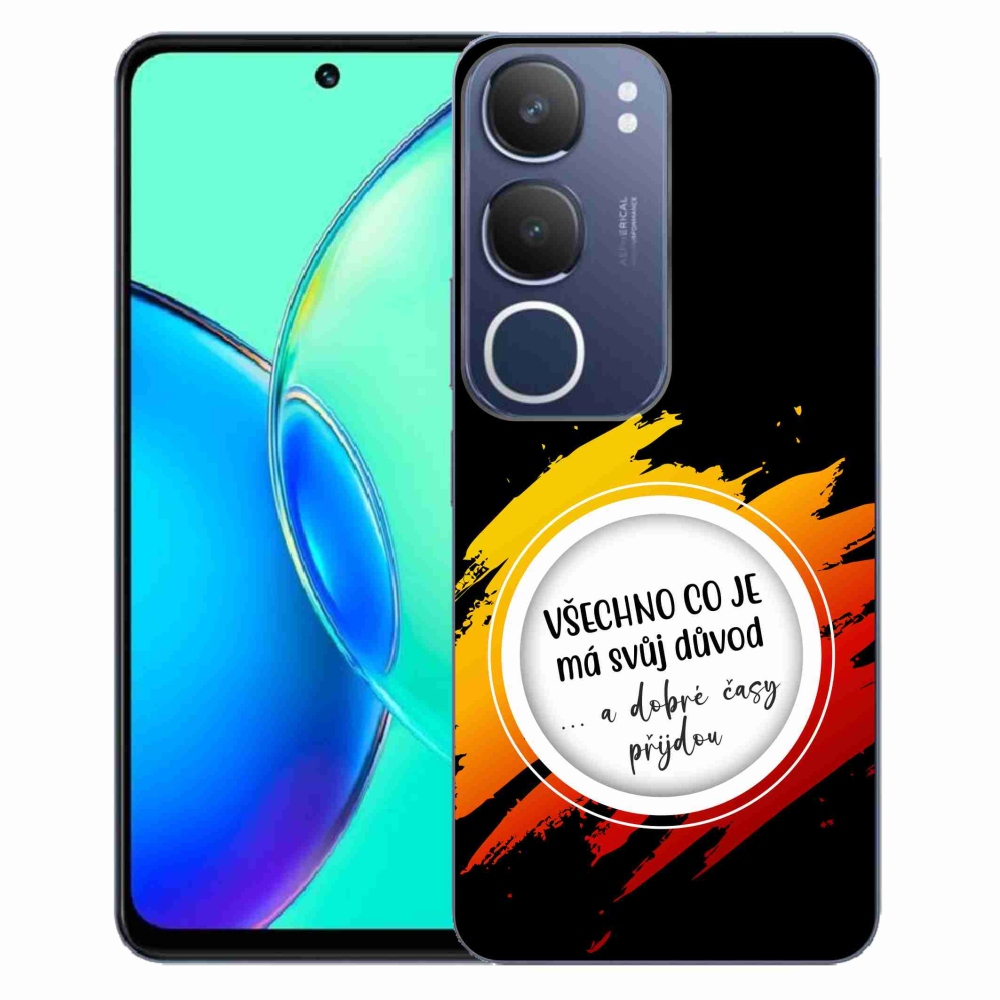 Gélový kryt mmCase na Vivo Y19s - citát 3 čierne pozadie