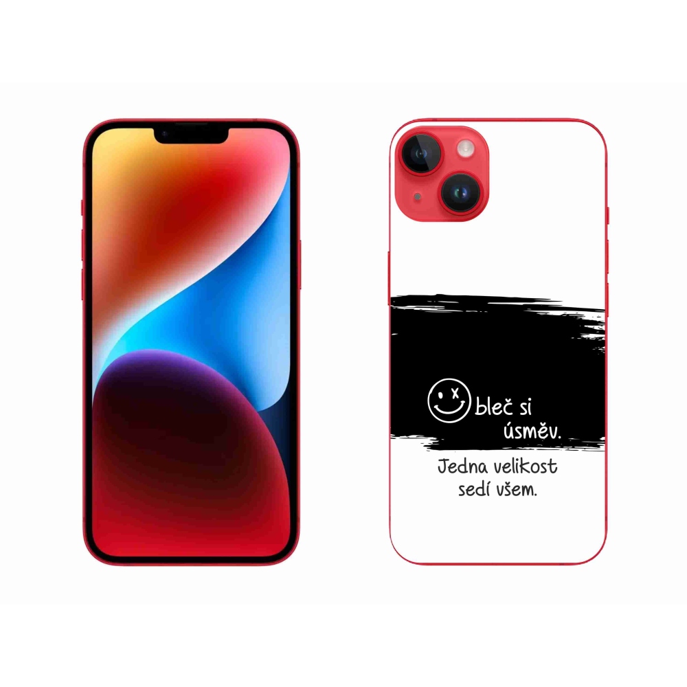 Gélový kryt mmCase na iPhone 14 Plus - vtipný text 8 čiernobiele pozadie