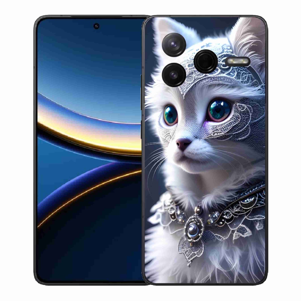 Gélový kryt mmCase na Xiaomi Poco F7 Pro - biela mačka