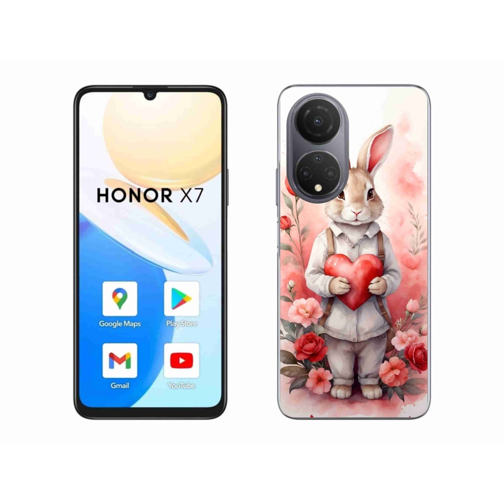 Gélový kryt mmCase na Honor X7 - zajac so srdiečkom